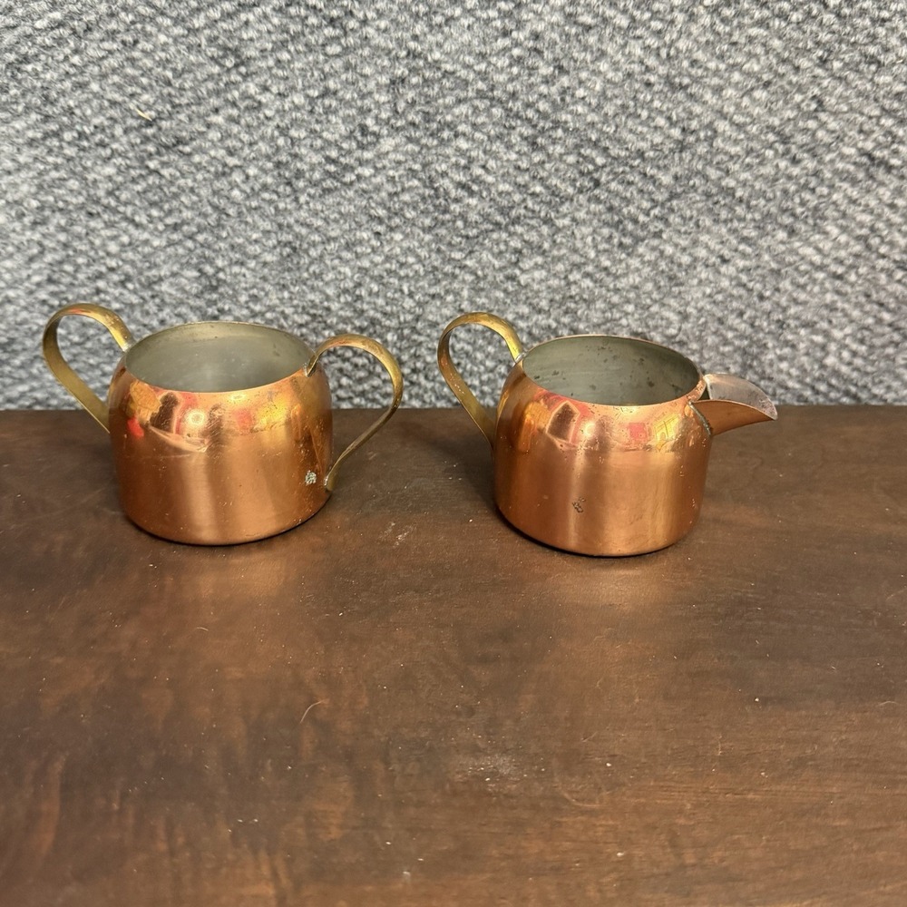 Vintage‎ MCM Coppercraft Guild, Taunton Mass Cream and Sugar Set - Picture 3 of 5